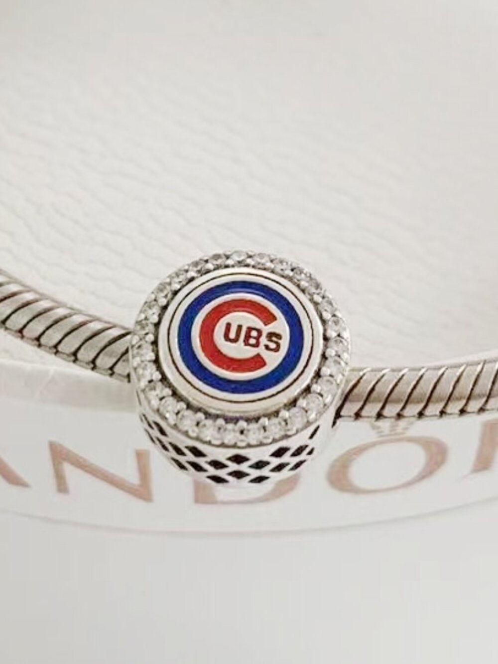 Pandora Chicago Cubs Baseball Charm S925 Sterling Silver